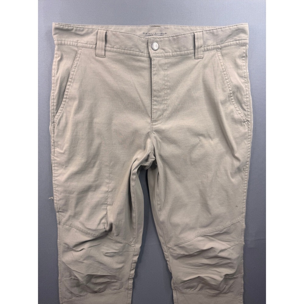 Columbia Omni-Shield Hiking‎ Pants Mens Tan Khaki Articulated Knee 34x30 - Picture 2 of 10
